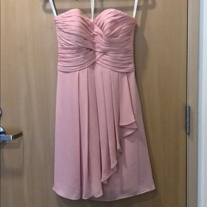 David’s Bridal Strapless Chiffon Bridesmaid Dress